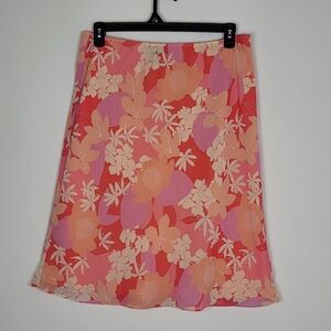 VTG Apostrophe Floral Midi Skirt XL Tropical Sunset Chiffon Beachcore Y2k Fairy